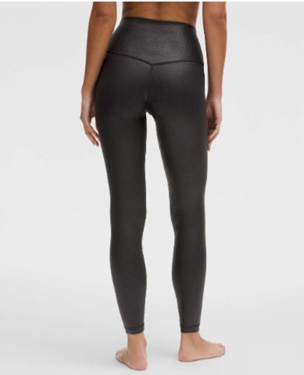 NWT Lululemon Align High-Rise Ribbed Pant 28" Shine Radiate Foil Print Black 10
